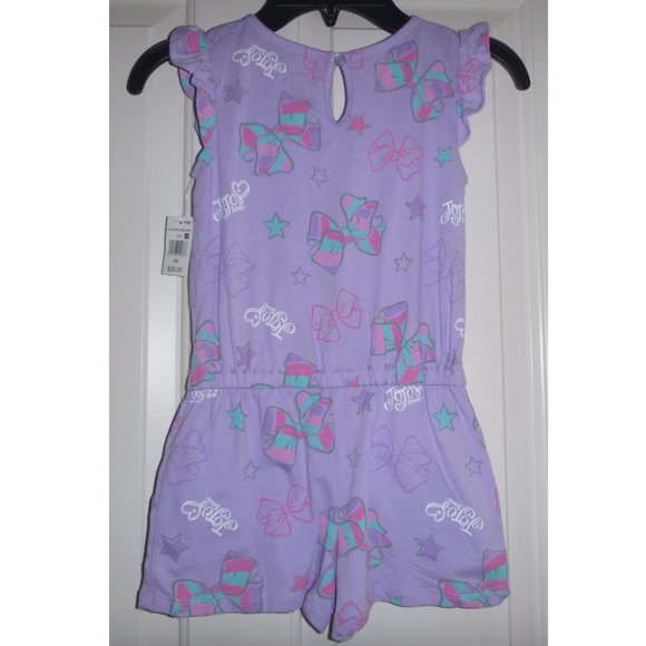 Girls JOJO SIWA Bows & Stars Cotton Romper Shorts Set Size XS S M Lavender NWT - Picture 2 of 3